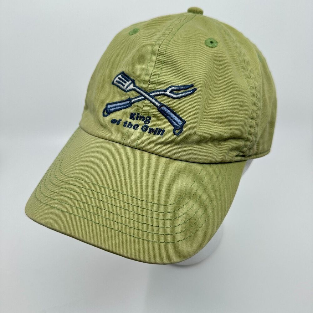 Life Is Good Baseball Cap King Of Grill Hat Mens Snap Adjustable Back Outdoor‎